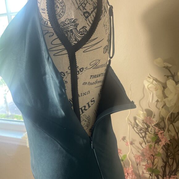 Aigeman Spaghetti Straps Evening Cocktail Satin Dress Cowl Drape Neck Maxi S 4-6 - Picture 3 of 8